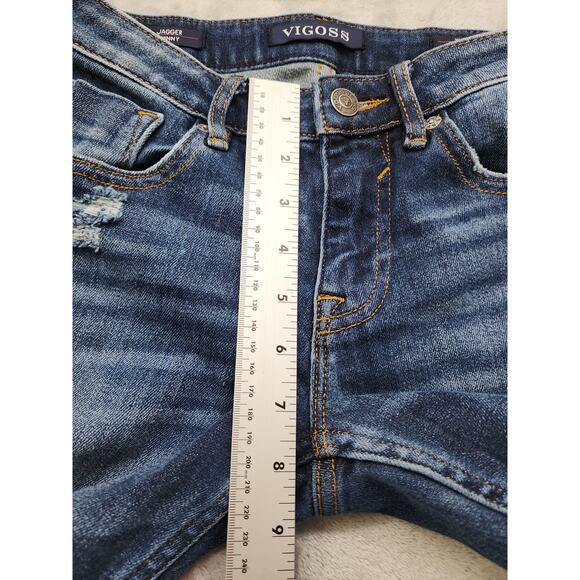 VIGOSS Jagger Distressed Classic Fit Skinny Jean Size W25 L27 Blue Stretch Denim - Picture 13 of 16